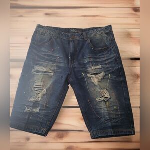Switch Remarkable Shorts Paint Splatter Ripped Distressed Denim Shorts 38